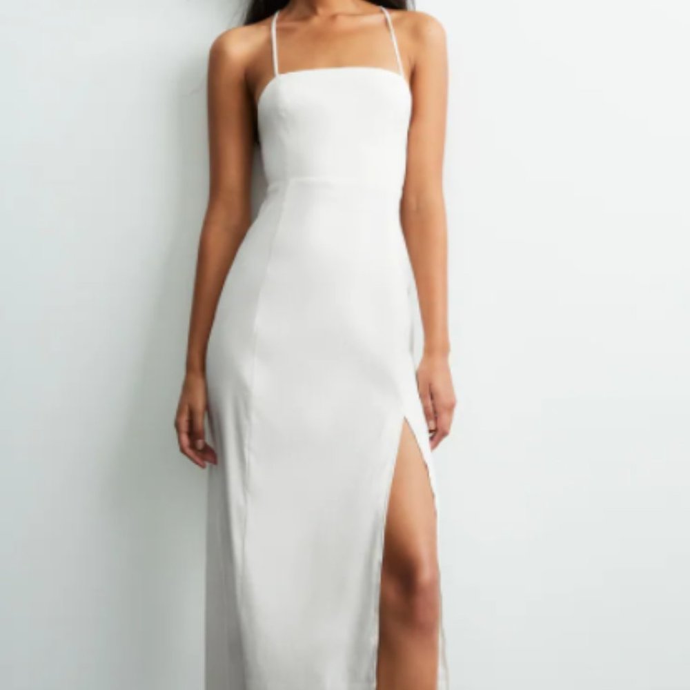 Free shipping Zara Linen Dress Small White  NWT